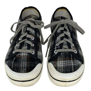 Keen Sneakers Women's 8 Black Grey Plaid Lace Up Shoes